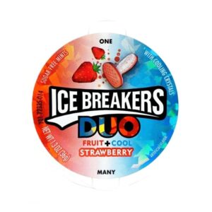 خوشبو کننده دهان بدون قند آیس بریکرز با طعم توت فرنگی خنک ice breakers