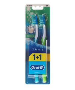 مسواک اورال بی مدل 3d white fresh با برس مديوم بسته 2 عددی