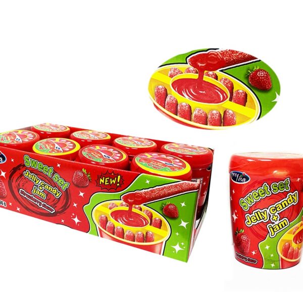 پاستیل سطلی با سس ترش ( توت فرنگی )