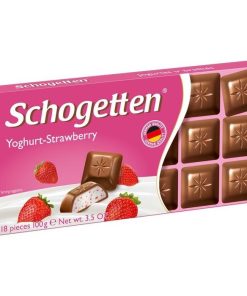 شکلات تخته ای شوگوتن با مغز ماست توت فرنگی (۱۰۰ گرم) schogetten