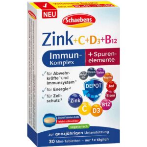 مکمل زینک + ویتامین C + D3 + B12 شابنز Schaebens