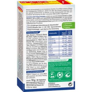 مکمل زینک + ویتامین C + D3 + B12 شابنز Schaebens