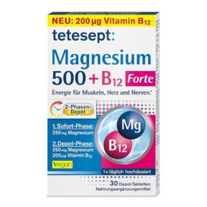 مکمل غذایی Tetesept Magnesium 500 + B12 Forte