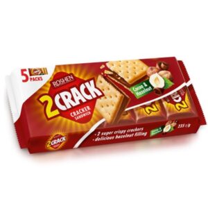 بیسکویت کراکر ساندویچی روشن (شکلاتی-فندق)