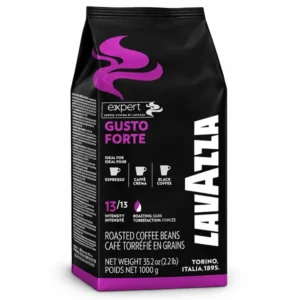 دانه قهوه لاوازا گوستو فورته اکسپرت 100% روبوستا 1کیلویی با طعم کاکائو Lavazza Expert
