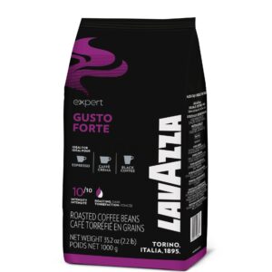 دانه قهوه لاوازا گوستو فورته اکسپرت 100% روبوستا 1کیلویی با طعم کاکائو Lavazza Expert