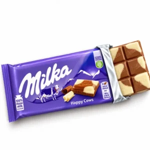 شکلات تابلت شیری میلکا مدل هپی گاو 100 گرمی