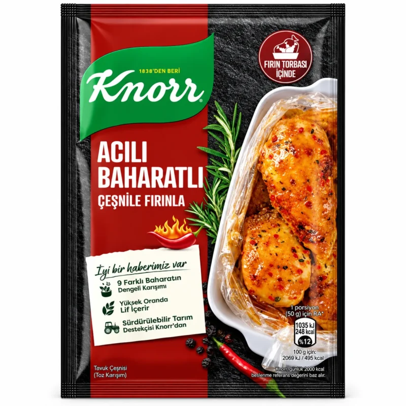 6db9ff8c-0e7d-4099-9d9f-d6ffb310654d چاشنی تند و ادویهای مرغ کنور Knorr با کیسه مخصوص پخت در فر