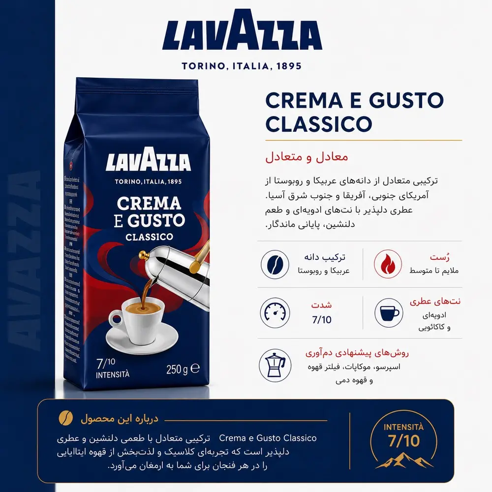 قهوه آسیاب شده لاوازا Crema e Gusto Classico