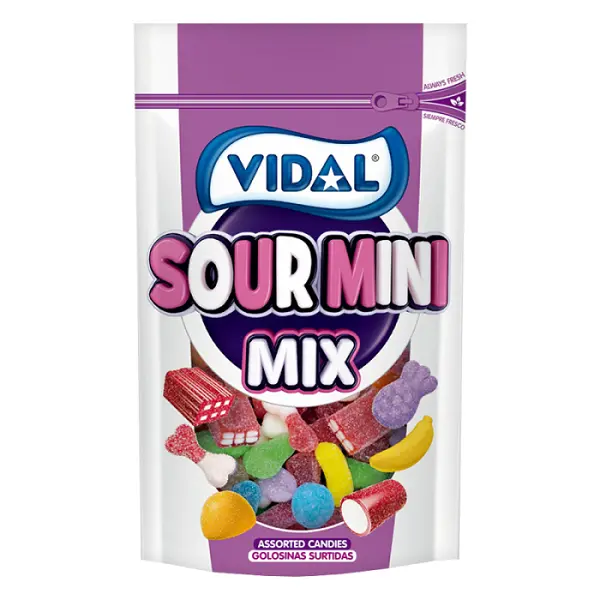 vidal-sour-mini-mix-assorted-candies-180g پاستیل ترش ویدال Sour Mini Mix مخلوط 180 گرم