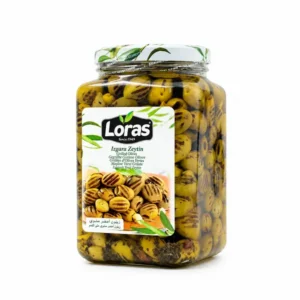 زیتون سبز بدون هسته کبابی (گریل شده) 1450 گرم لوراس