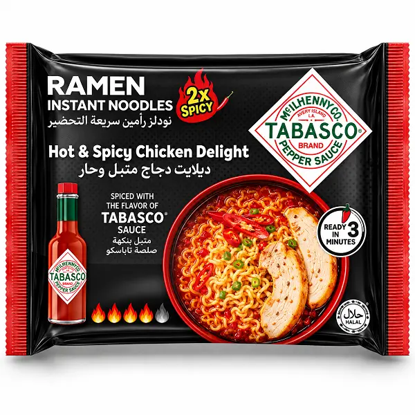 7ccc8791-3664-4edc-81b8-20c2578ef6f2 نودل رامن فوری تاباسکو مرغ خیلی تند مدل Hot & Spicy Chicken Delight 2X وزن ۷۵ گرم