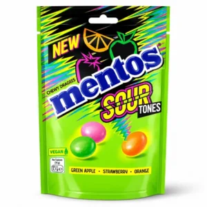 آبنبات جویدنی وگان ترش منتوس Sour Tones سهطعم وزن ۱۴۰ گرم