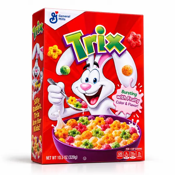 bf8342f0-b06f-43dd-9105-5146f3e72903 غلات صبحانه تریکس Trix جنرال میلز طعم میوهای وزن 320 گرم