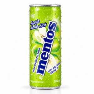 نوشیدنی پالپ دار برند منتوس mentos با طعم سیب و نوشابه