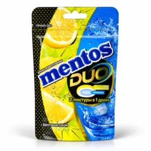 آبنبات جویدنی منتوس Duo طعم مرکبات و لیموناد Mentos وزن 45 گرم