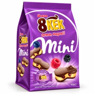 کیک مینی اولکر 8Kek با سس میوه‌های جنگلی و روکش کاکائویی وزن 162 گرم – 9 عددی