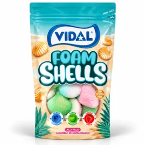 پاستیل صدفی مغزدار ویدال Vidal Foam Shells وزن 180 گرم