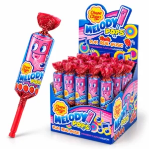 آبنبات چوبی موزیکال چوپاچاپس Chupa Chups Melody Pops توت‌فرنگی وزن 15 گرم