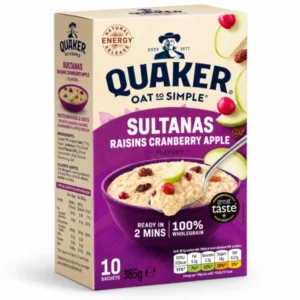 اوتمیل فوری کواکر Quaker با کشمش، کرنبری و سیب - 385 گرم