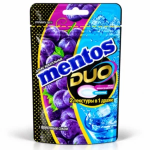 آبنبات جویدنی منتوس Duo طعم انگور و سودا Mentos Grape & Soda وزن 45 گرم