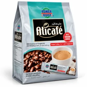 پودر قهوه علی کافه 4 در1 جیسینگ بدون شکر 20 عددی
