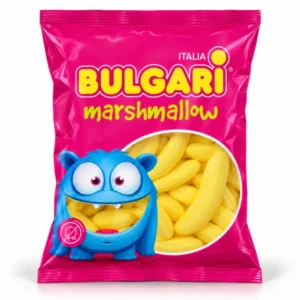 مارشمالو شکری ایتالیایی بولگاری BULGARI مدل موز 75 گرم