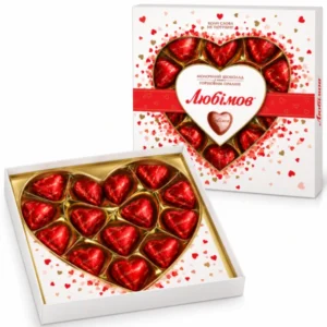 شکلات کادوئی طرح قلبی 125 گرمی میلینیوم طرح with love
