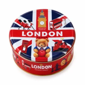 بیسکویت کوکی کره ای گاودین قوطی فلزی 208 گرم مدل London