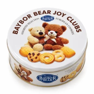 بیسکویت کوکی کره ای گاودین قوطی فلزی 208 گرم مدل Bay Bor Bear سفید